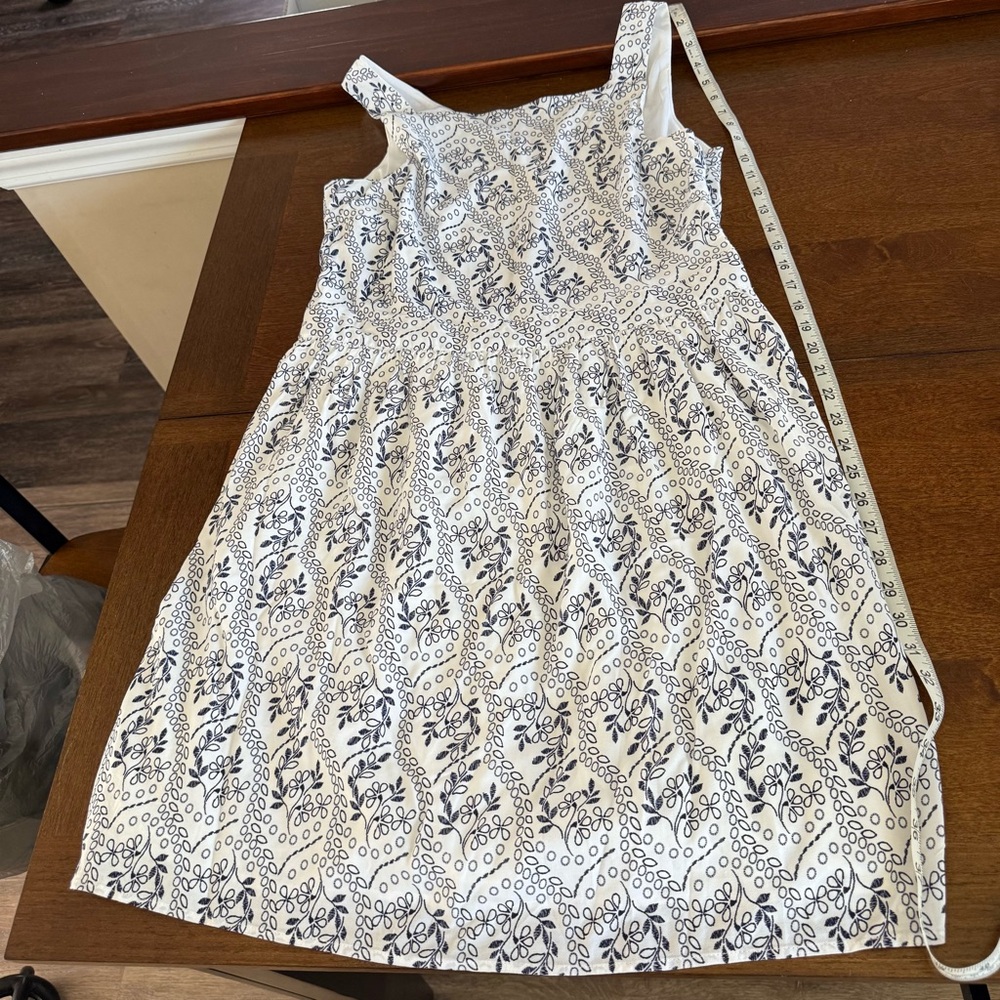 LOFT Navy and White Floral Dress